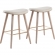 Saddle 25" Counter Stool in Cream Fabric & White Washed Wood (Set of 2)